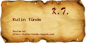 Kulin Tünde névjegykártya